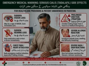 Six serious Cialis side effects requiring emergency medical attention vision hearing priapism heart allergic skin
