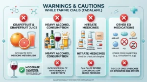 What to avoid with Cialis grapefruit nitrates poppers heavy alcohol and other ED medications