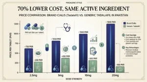 Cialis brand versus generic tadalafil price comparison in Pakistan across 2.5mg 5mg 10mg 20mg strengths