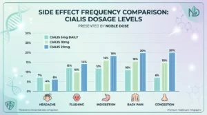 Cialis side effect frequency comparison across 5mg daily 10mg and 20mg on demand strengths