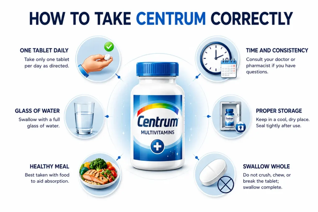 How to take Centrum correctly infographic
