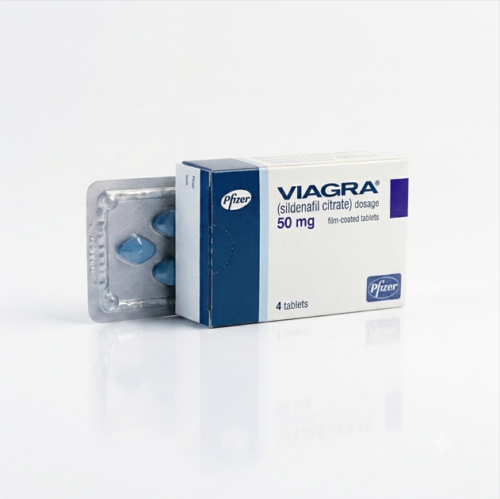 Genuine Viagra 50mg box pack showing authentic product details and viagra 50mg price.