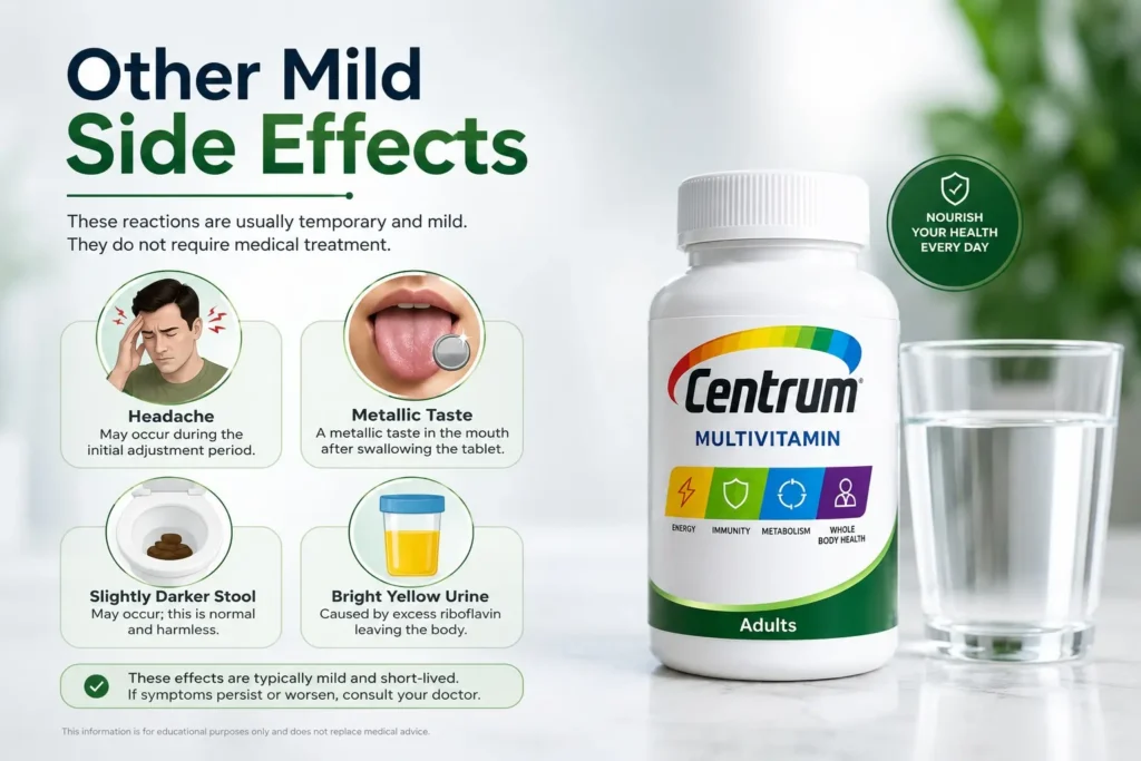 Centrum Side Effects including common mild reactions