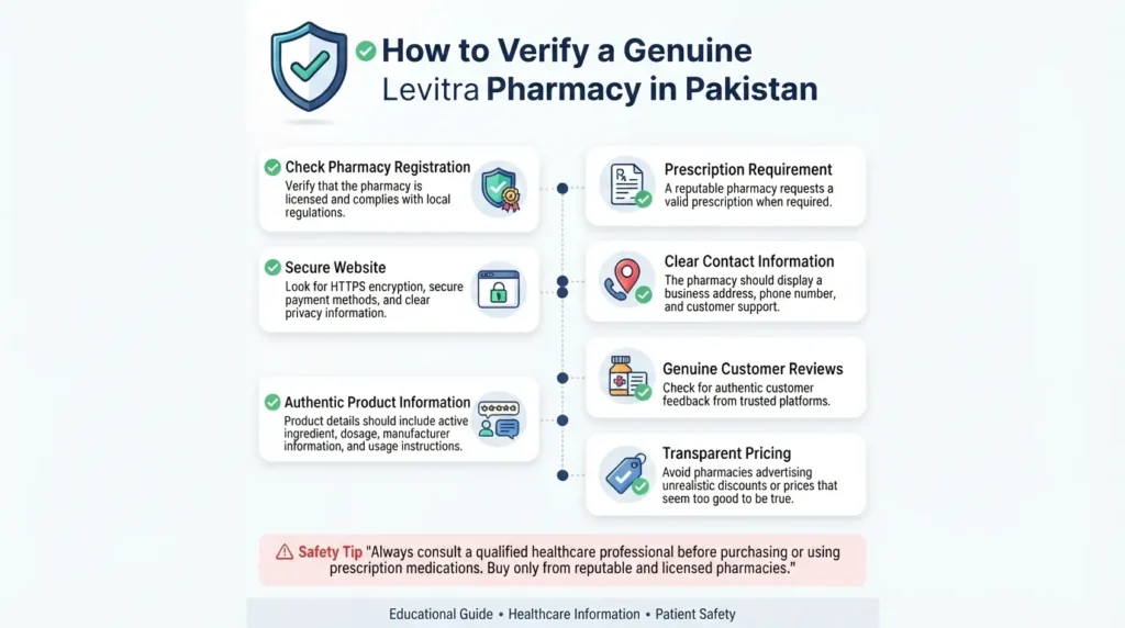 Safe Levitra purchase checklist Pakistan pharmacy verification